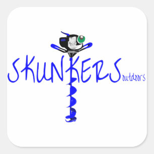 Cuadrada Pegatina del taladro de Skunkers