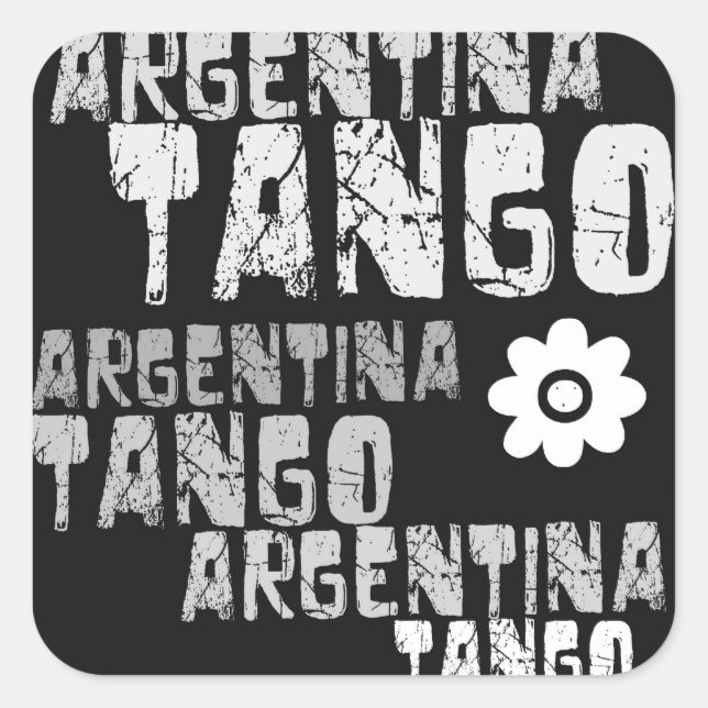 Cuadrada Pegatina del tango argentino (Anverso)