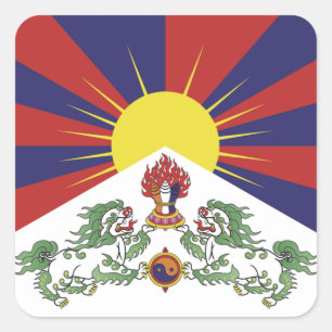 Cuadrada Pegatina del Tibet, Tibetanos, Patriótico, Bandera