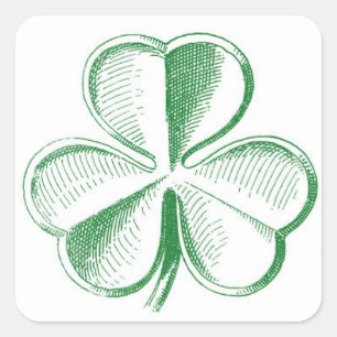 Cuadrada Pegatina del trébol
