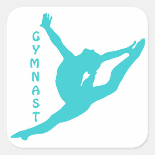 Cuadrada Pegatina del trullo del gimnasta