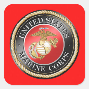 CUADRADA PEGATINA DEL USMC