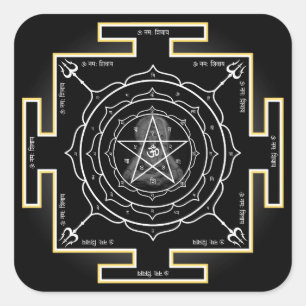 Cuadrada pegatina del yantra del mahamrityunjaya