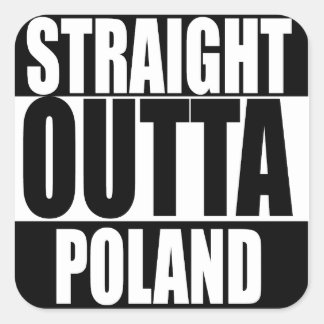 Cuadrada Pegatina directo fuera de Polonia