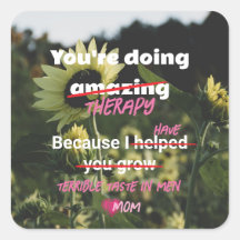 Pegatina divertida de girasol de madre a hijo adul