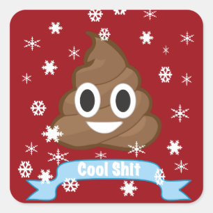 Cuadrada Pegatina divertido del navidad de la emoji del