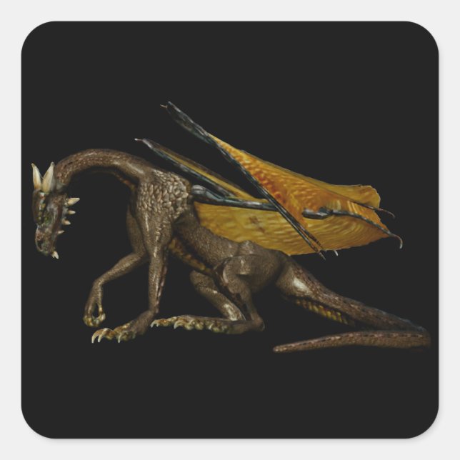 Cuadrada Pegatina Dragon (Anverso)