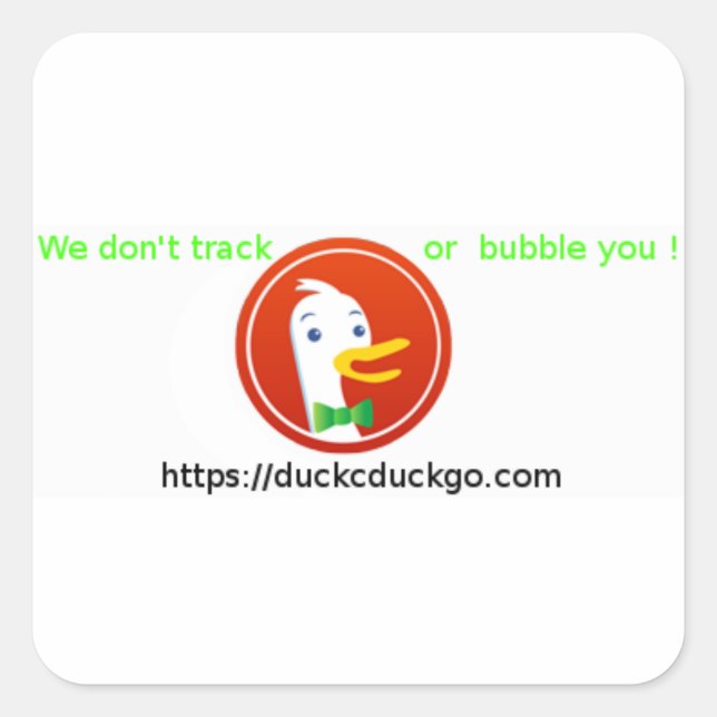 Cuadrada pegatina duckduckgo (Anverso)