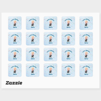 Cuadrada Pegatina editable de Boss Baby