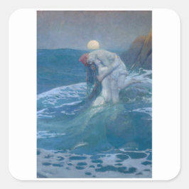 CUADRADA PEGATINA : EL MERMAID : HOWARD PYLE