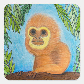 Cuadrada Pegatina "El Mono"
