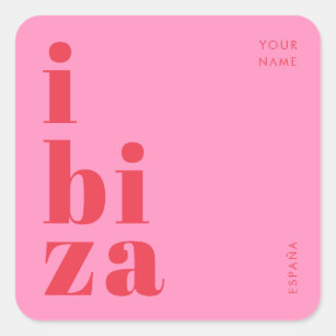 Cuadrada Pegatina elegante de Ibiza España