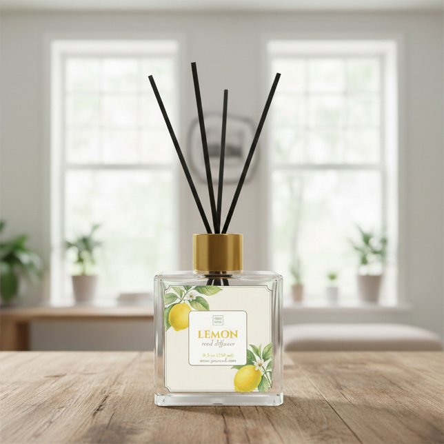 Cuadrada Pegatina elegante para difusor de cañas de cítrico (Subido por el creador)