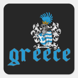 Cuadrada Pegatina Escudo de Grecia