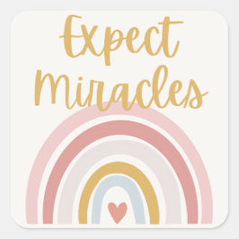 Cuadrada Pegatina Esperar Milagros