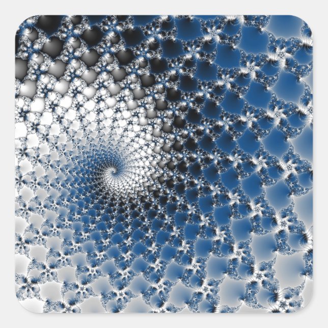 Cuadrada Pegatina espiral azul (Anverso)