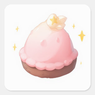 Cuadrada Pegatina estético dulce