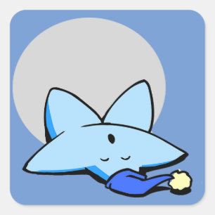 Cuadrada Pegatina Estrella Azul Sleepy