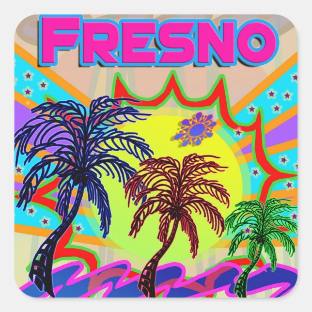 Cuadrada Pegatina Eterno Fresno (Anverso)