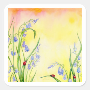 Cuadrada pegatina "Evening Bluebells"