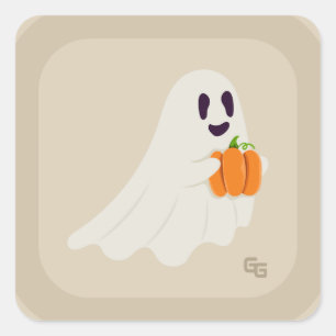 Cuadrada Pegatina fantasma Minimalista