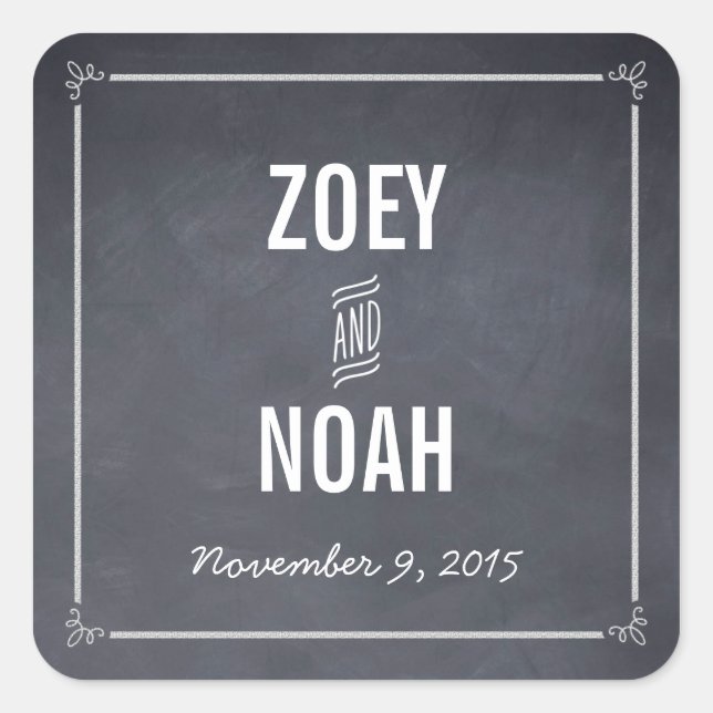 Cuadrada Pegatina Favor Con Elegancia (Anverso)