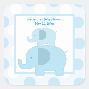 Cuadrada Pegatina favorito de Blue Mod Elephants SQUARE - A