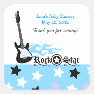 Cuadrada Pegatina favorito de Rock Star Blue SQUARE