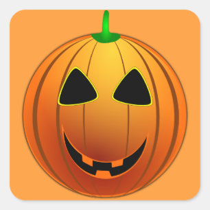 Cuadrada Pegatina feliz de Jack o' Lantern Halloween