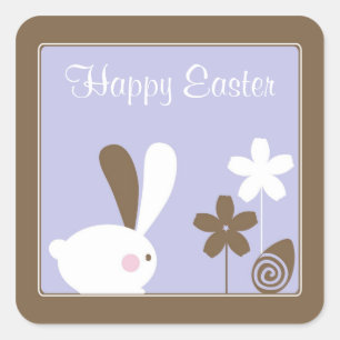 Cuadrada Pegatina feliz del saludo de Pascua