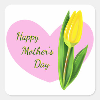 Cuadrada Pegatina Feliz Día de la Madre