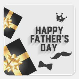 Cuadrada Pegatina Feliz Día del Padre