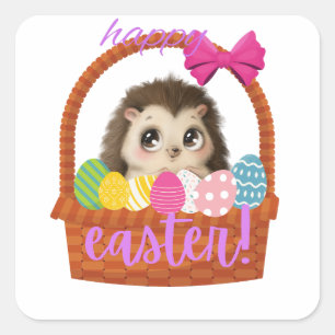 Cuadrada Pegatina Feliz Pascua