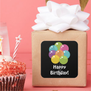 Cuadrada Pegatina fiesta de Birday Balloons unisex