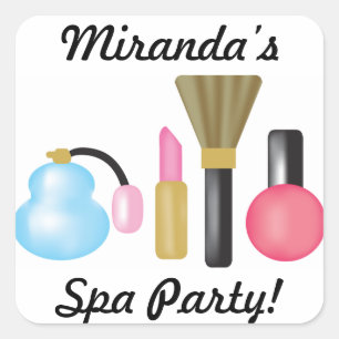 Cuadrada Pegatina Fiesta de Kids Spa