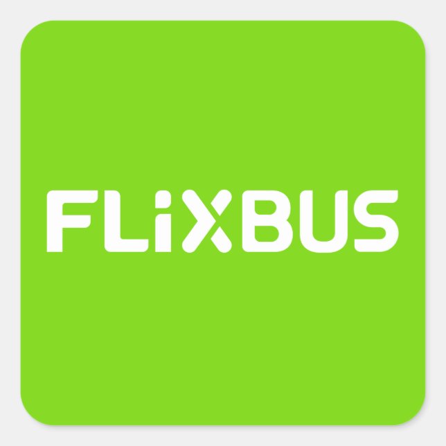Cuadrada Pegatina Flixbus (Anverso)