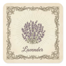 Pegatina floral de lavanda