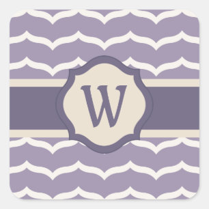 Cuadrada Pegatina florecido de Zigzag