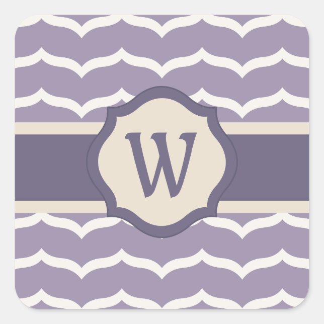 Cuadrada Pegatina florecido de Zigzag (Anverso)