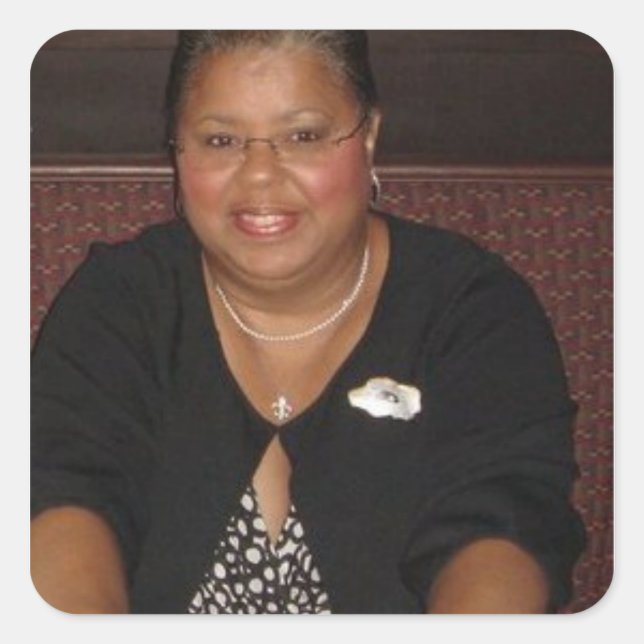 Cuadrada Pegatina fotográfico (Anverso)