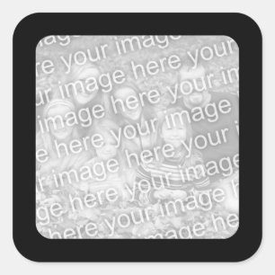 Cuadrada Pegatina fotográfico de borde negro