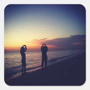 Cuadrada pegatina fotográfico de instagram