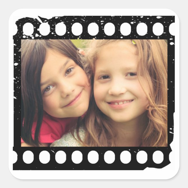 Cuadrada pegatina fotográfico de tiras de película de insta (Anverso)