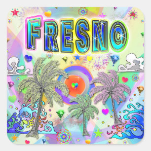 Cuadrada Pegatina Fresno Deep Dream