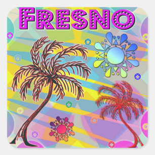 Cuadrada Pegatina Fresno Happy y Hope