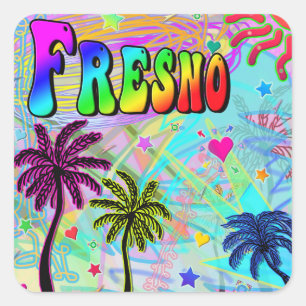 Cuadrada Pegatina Fresno Vivid Romance