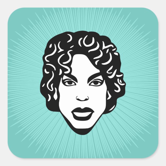 Cuadrada Pegatina genérico de Plaza de la Persona (Anverso)