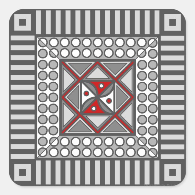 Cuadrada Pegatina geométrico alternativo (Anverso)