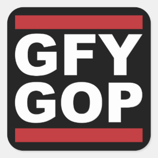 Cuadrada Pegatina GFY GOP