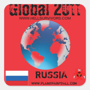 Cuadrada Pegatina Global Rusia 2011